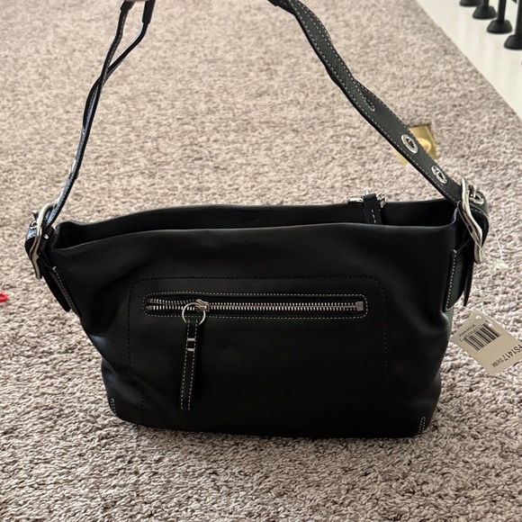 Coach Handbags - Coach Black Shoulder Bag with Silver Accents